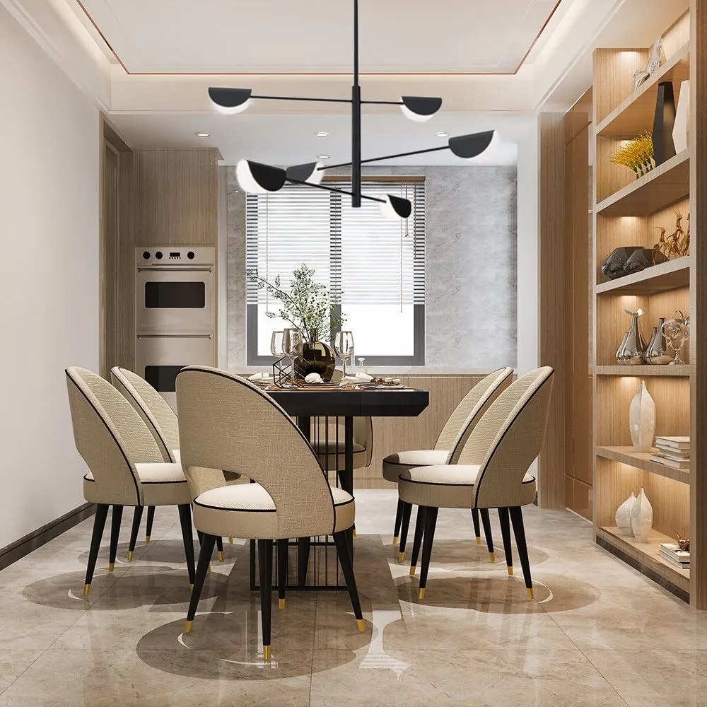 Toolight Toolight, stropné svietidlo 6xE14 APP1261-6CP, čierna matná, OSW-02401