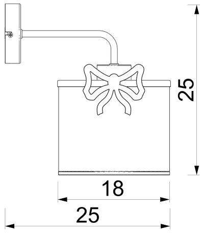 Detská nástenná lampa SWEET 1xE27/15W/230V biela/červená/mašle