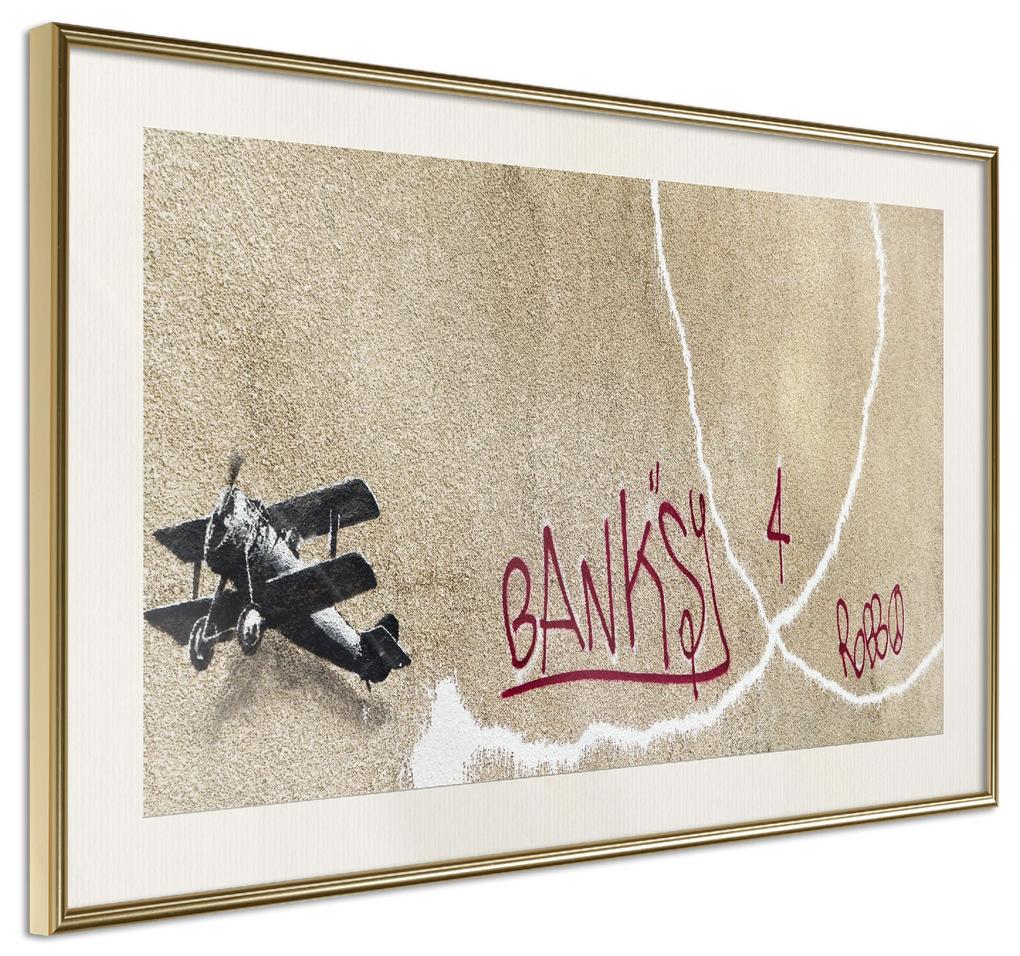 Artgeist Plagát - Biplane [Poster] Veľkosť: 30x20, Verzia: Zlatý rám