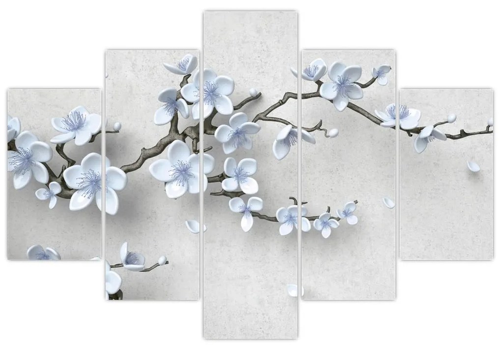 Obraz modrých kvetov (150x105 cm)