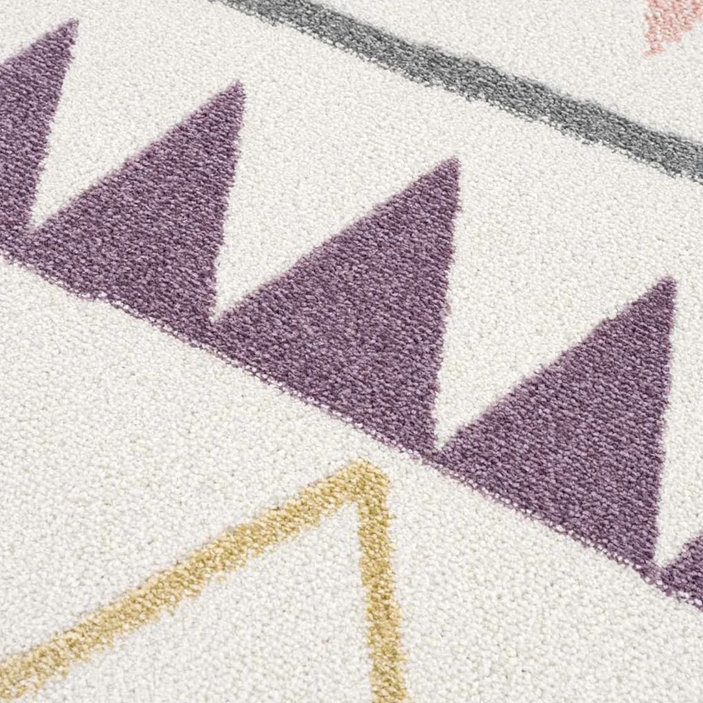 Dekorstudio Farebný okrúhly detský koberec ANIME - trojuholníky 9382 Priemer koberca: 160cm