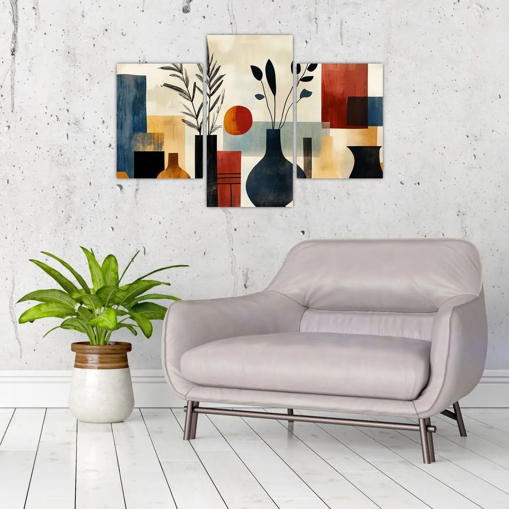 Obraz - Kubistické vázy (90x60 cm)