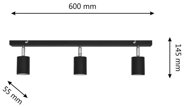 LED Bodové svietidlo TUNE 3xGU10/4,8W/230V čierna