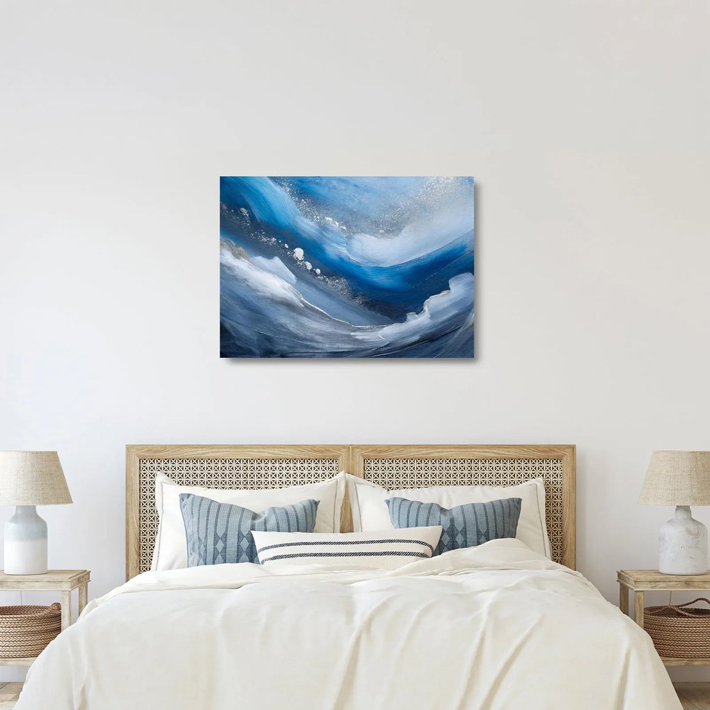 Sklenený obraz - Abstrakcia oceánu (70x50 cm)