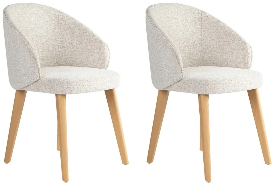 Sada jedálenských stoličiek Bentley White andLight Oak, 2 ks