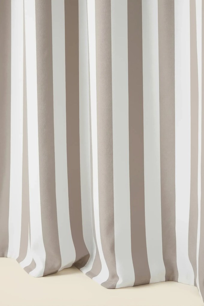 Záves s krúžkami TARAS STRIPES béžový 140x220 cm