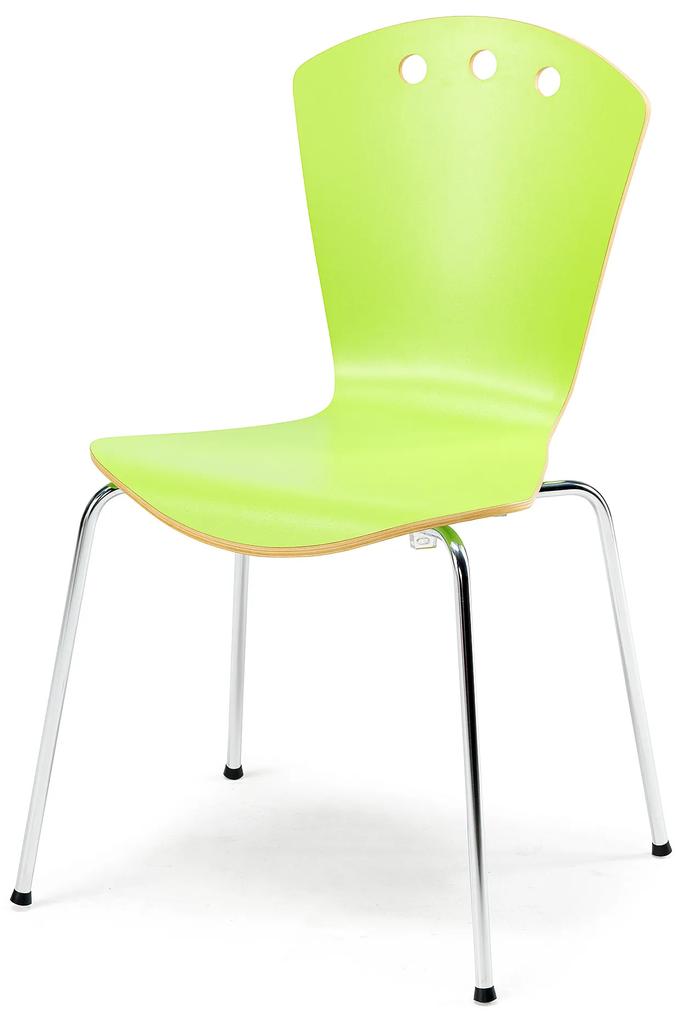 Jedálenská stolička ORLANDO, zelená / chróm