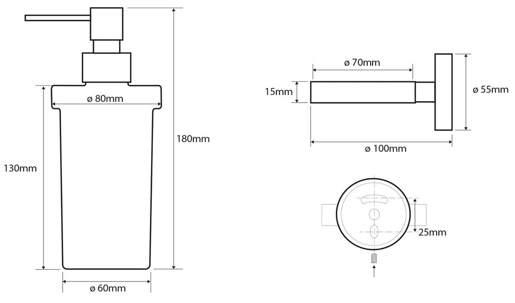 Sapho, X-ROUND dávkovač mydla 230ml, chróm, XR101