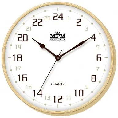 Nástenné hodiny MPM, 2976.51.G - hnedá svetlá, 30cm