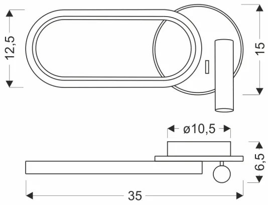 LED Nástenné svietidlo MONET LED/13W/230V + LED/2W 3000/4000/6000K zlatá