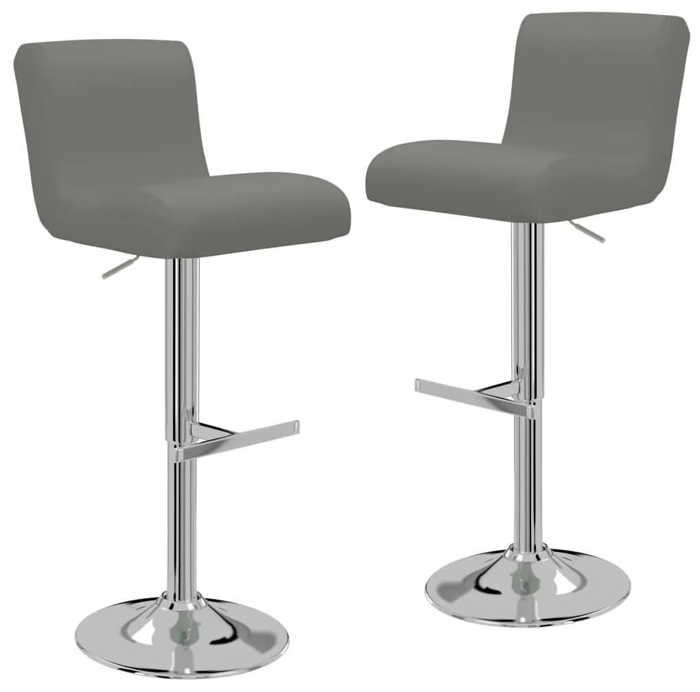 Barové stoličky 2 ks sivé umelá koža 323158