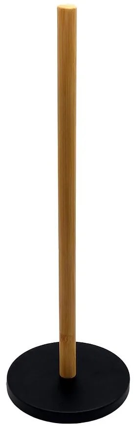 Stojan na papierové rolky, čierno-bambusový