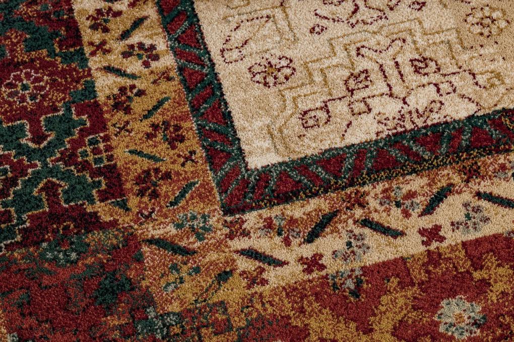 Vlnený koberec OMEGA LUMENA etnický, vintage svetlo rubín Veľkosť: 235x350 cm