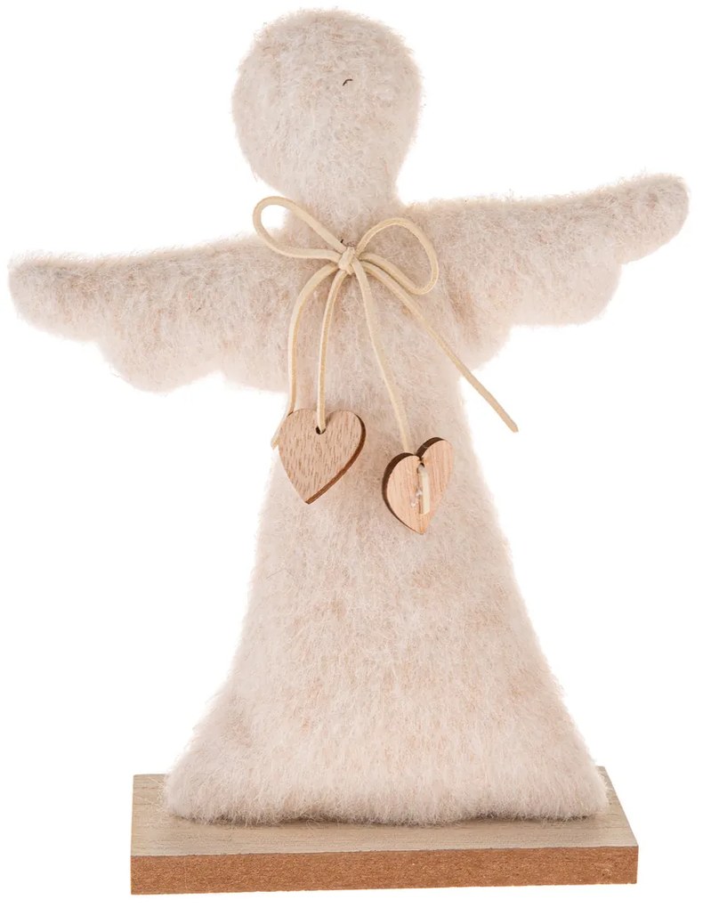 Vianočná dekorácia Textilný anjel  25,5 cm, chlpatý fleece