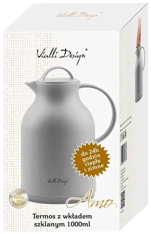 Sivá termoska Vialli Design, 1 l