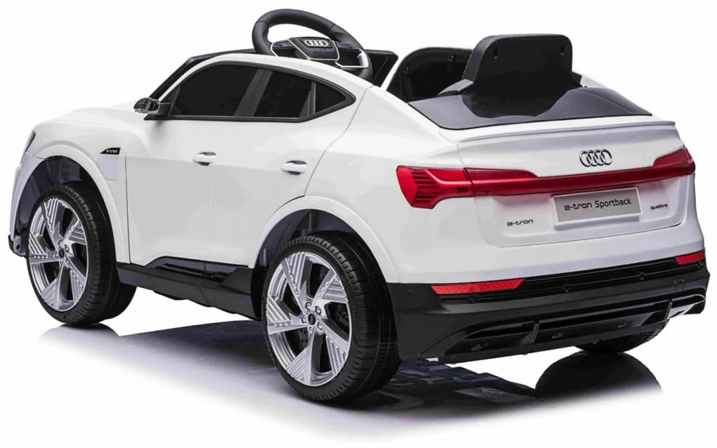 RAMIZ Elektrické autíčko - Audi E-Tron Sportback - biele - motor 4x25W - batéria 12V/7Ah -2024