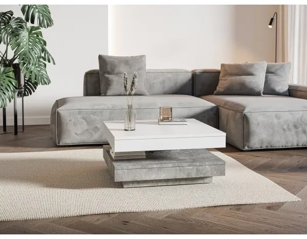 Konferenčný stôl TIMO biely/sivý betón