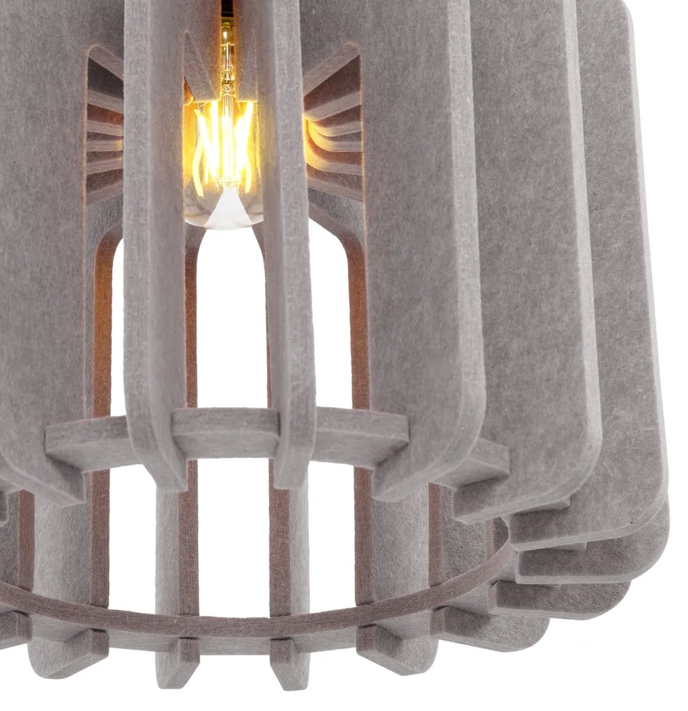 Retro závesná lampa čierna s hnedosivým tienidlom - Felt