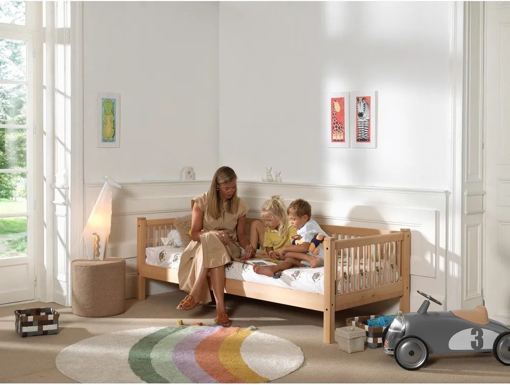 Detská posteľ z bukového dreva s roštom 90x200 cm v prírodnej farbe Forrest – Vipack