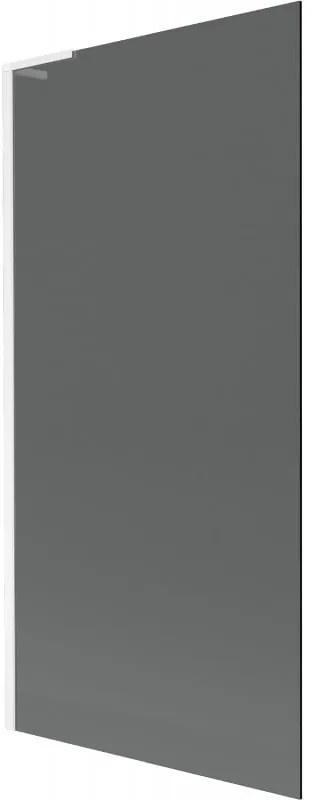 Mexen Next L, 1-krídlová vaňová zástena 90 x 150 cm, 6mm šedé sklo, biely profil, 895-090-000-03-40-20