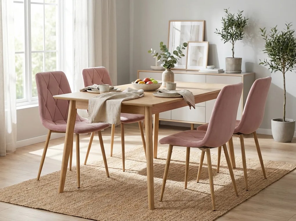 Staroružová zamatová stolička LIBRA CLOUD ROSE