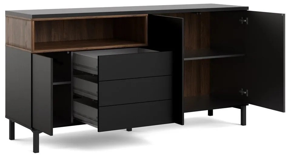 Čierna komoda 176x90x49 cm Roomers – Tvilum