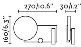FARO 20059 - LED Stmievateľná nástenná lampička KLEE LED/10W/230V + LED/3W levá