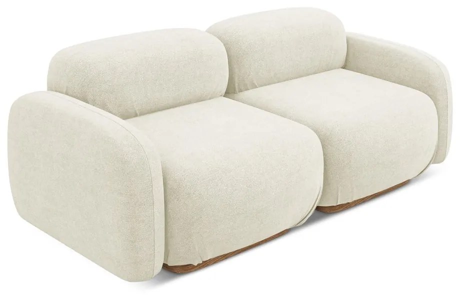 Krémovobiela pohovka z textílie buklé 190 cm Ailani – Makamii