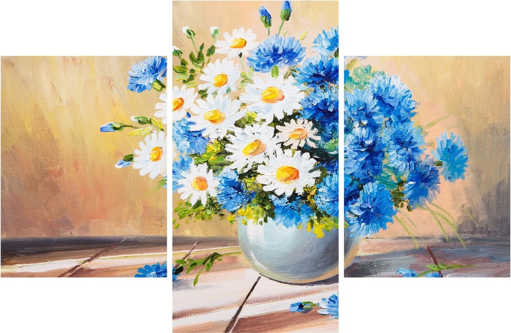 Maľovaný obraz vázy kvetín (90x60 cm)