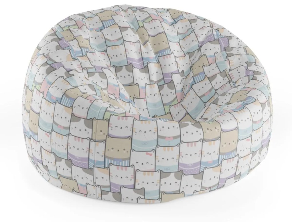 Sablio Sedací vak Cocoon Kreslená koťátka - 75 x 45 x 35 cm