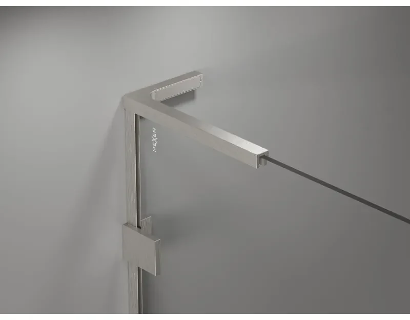 Mexen Lunar, L Duo výklopný sprchový kút 105 x 80 cm, 8mm číre sklo, oceľový profil, 834L-105L-080P-97-00