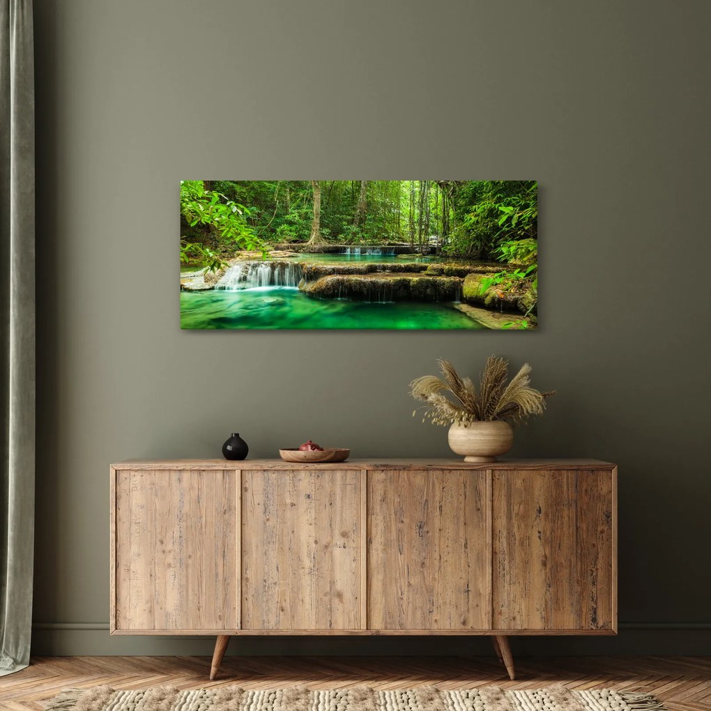 Obraz - Zelený vodopád (120x50 cm)