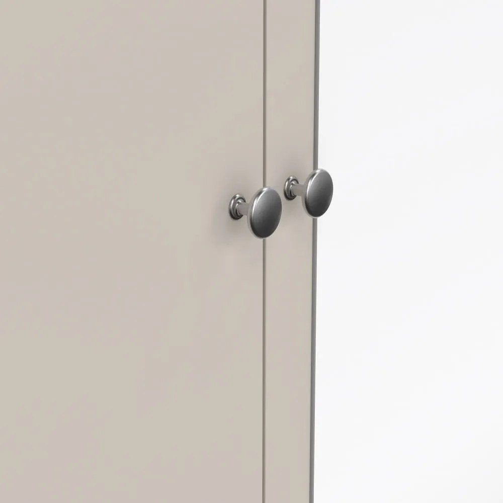 Sivobéžová šatníková skriňa so zrkadlom 150x199x58 cm Madrid – Tvilum