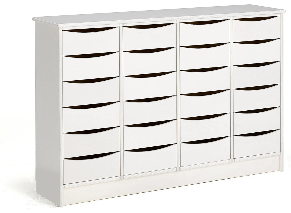 Zásuvková skrinka BJÖRKAVI, 24 zásuviek, 1520x400x980 mm, biela, biela