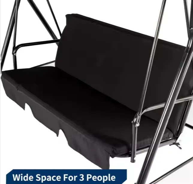 Lean Záhradná hojdačka čierna – 250kg, 2 vankúše