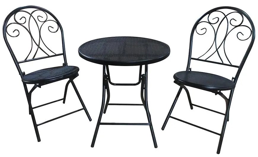 Komplet záhradného nábytku 2+1 čierna