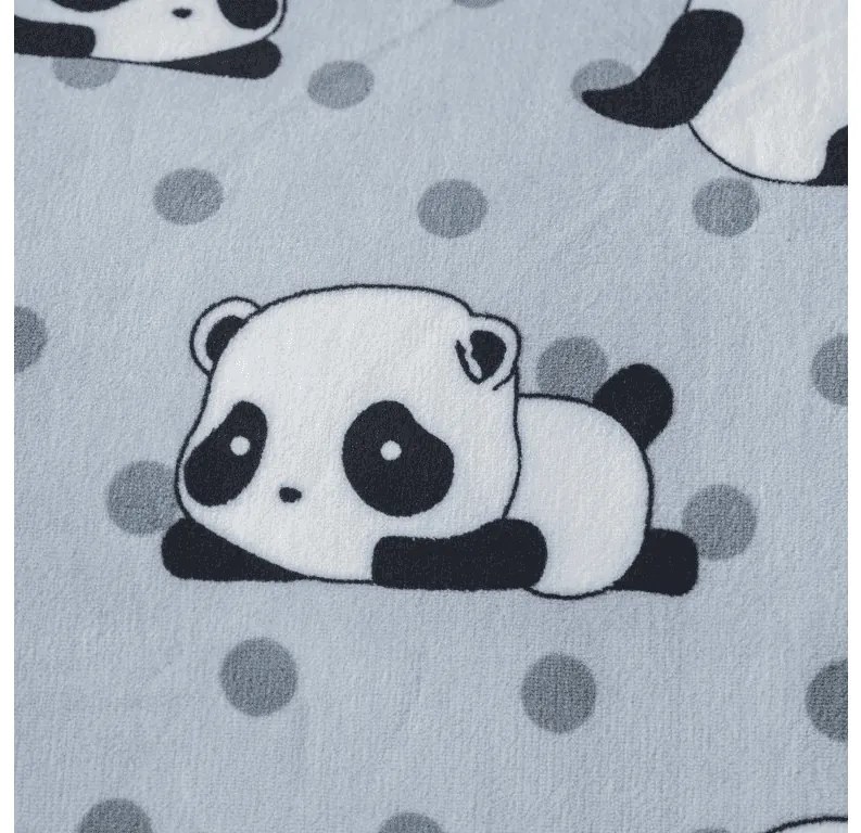Obliečky mikroplyš PANDA sivé Rozmer obliečky: 2 ks 70 x 90 cm | 200 x 220 cm