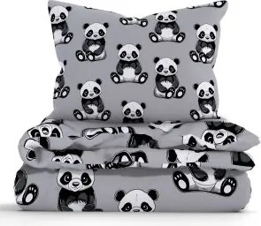 Bavlnené obliečky Renforcé - Panda 140 × 200 cm, 70 x 90 cm