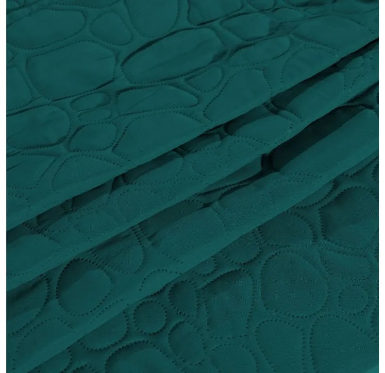 Tyrkysový prehoz na posteľ so vzorom STONE 200x220 cm