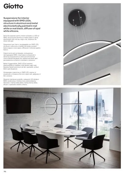 Redo 01-1737 - LED Stmievateľný luster na lanku GIOTTO LED/56W/230V čierna