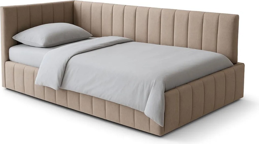 Čalúnená jednolôžková posteľ s úložným priestorom Teddy 90x200
