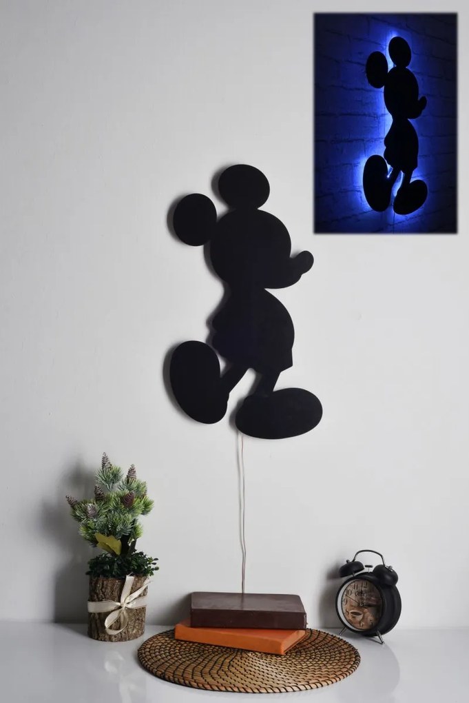 Nástenná dekorácia s ľad osvetlením Mickey Mouse modrá