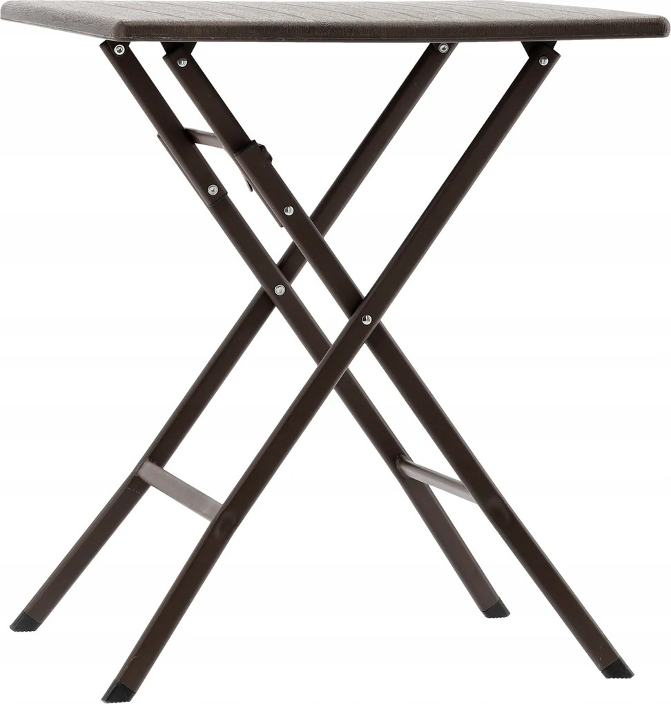 Garden Line SKLADACÍ TURISTICKÝ STÔL 61,5 x 61,5 x 73 CM HNEDÝ