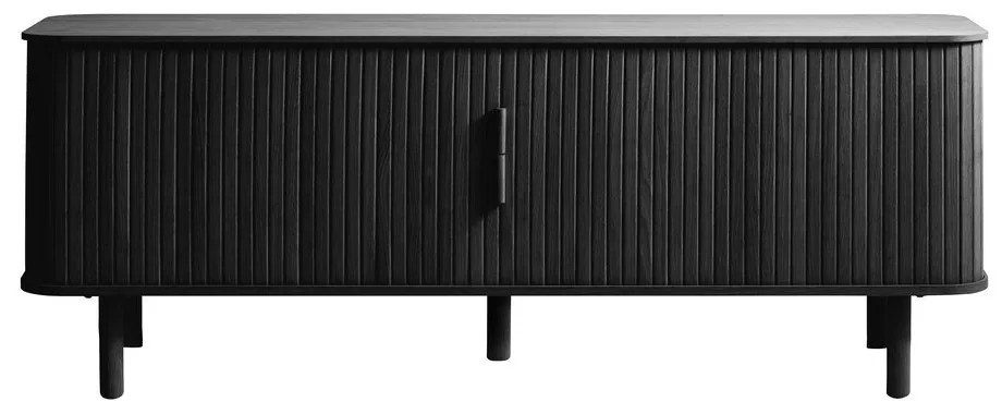 Čierny TV stolík v dekore duba 160x56 cm Cavo – Unique Furniture