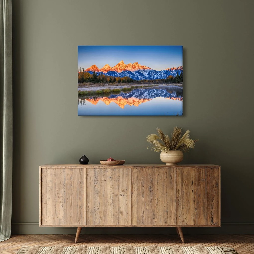 Obraz zasnežených horských štítov (90x60 cm)