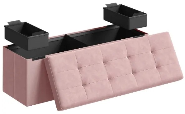 Taburet s úložným priestorom OTTOMAN 110x38 cm, ružový