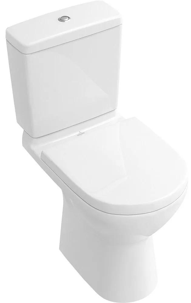 VILLEROY &amp; BOCH O.novo WC misa kombi s hlbokým splachovaním bez vnútorného okraja, zadný odpad, 370 x 670 mm, biela alpská, 5661R001