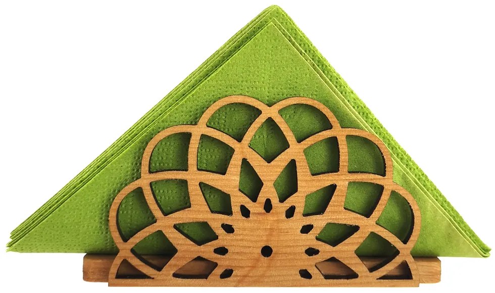 AMADEA Drevený stojanček na obrúsky v tvare mandaly, masívne drevo, 12,3x6,5x3,5 cm
