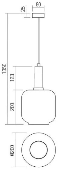 Redo 01-3213 - Luster na lanku BRINA 1xE27/23W/230V