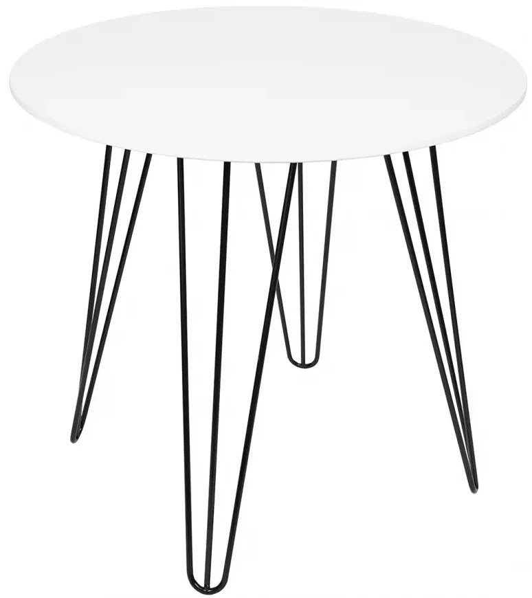 Okrúhly jedálenský stôl HARRY 90x90, biely